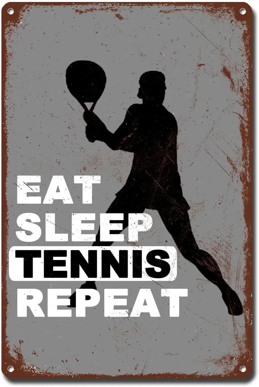 Metal Sign Tin Vintage Wall Art Eat Sleep Tennis Repeat Sport Ball Lover Garden Signs for Gift es-aluminu