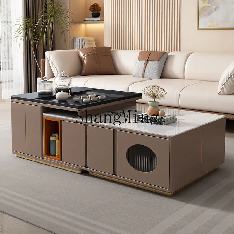 

LXY light luxury modern living room home multi-functional retractable coffee table