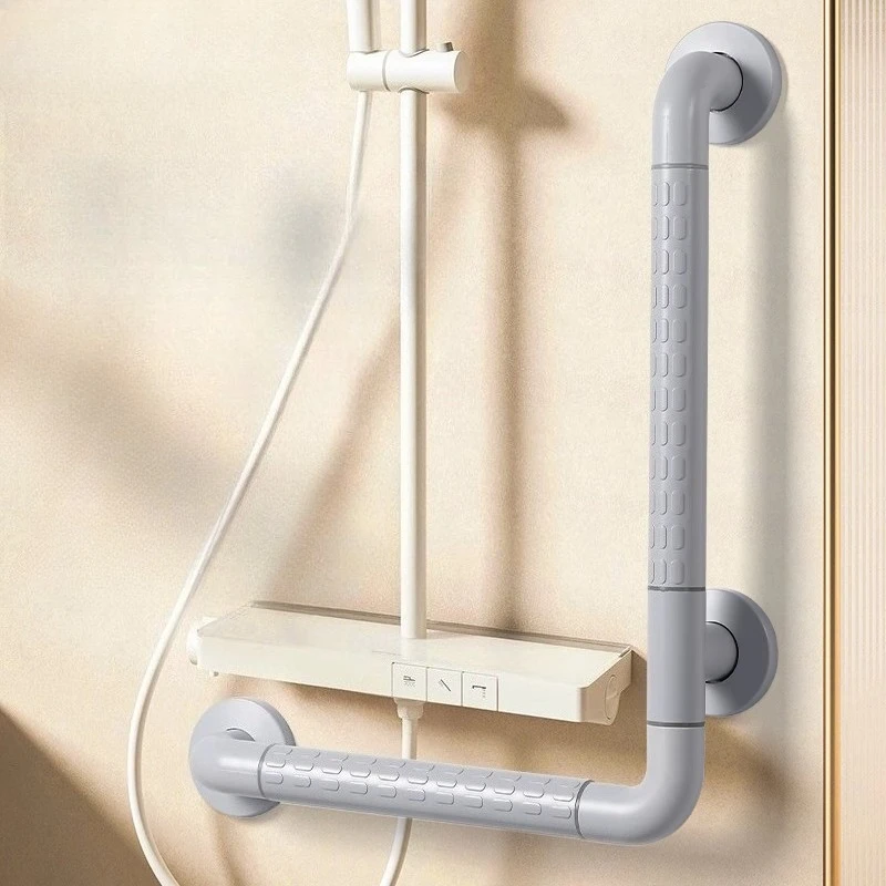 

L-shaped Anti-slip Bathrooms Grab Bars Stainless Steel Shower Hand rails ,Barrier-free Household Toilet Handrails Luminous Rings