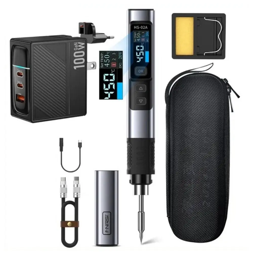 

Precision Temperature Control Portable Soldering Iron Kit Fast Heat HS-02A Smart Digital Soldering Pen Storage Case Smart Sleep