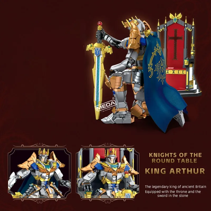 ชุดตัวต่อบล็อก DIY อัศวินพร้อมดาบ MOC บล็อกขนาดใหญ่ ราชาและบัลลังก์ รุ่นสะสม ของขวัญวันเกิด ﻿ ﻿