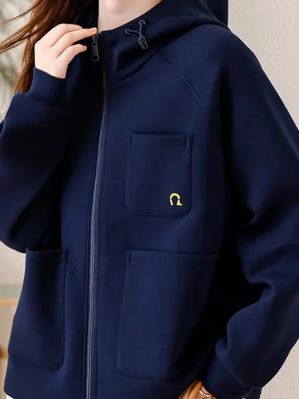 Chaqueta con Capucha de Bloques de Color a la Moda, Top Hoado para Mujer, Aodón, Primavera-Otoño, Nuevo Estilo, Chaqueta ...