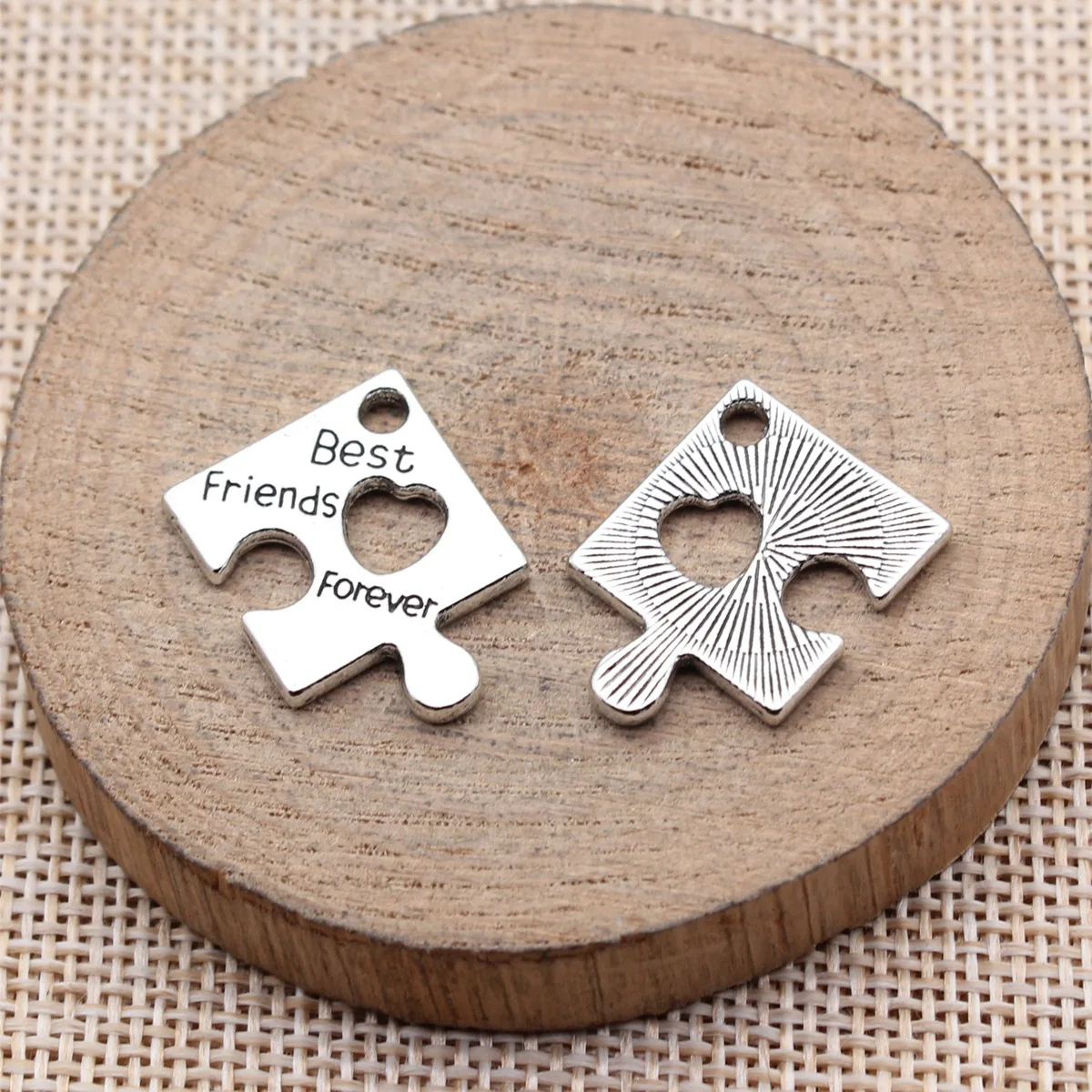 

20pcs 22x16mm(0.87x0.63inch) Rhodium Color Best Friends Forever Puzzle Charms Pendants DIY Jewelry Making Accessories