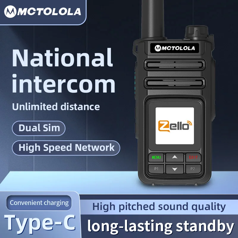 MOTOLOLA Zello Walkie Talkie Android 4G 2g, remote professional communication radio, SIM card, WiFi network, mobile phone 5000km