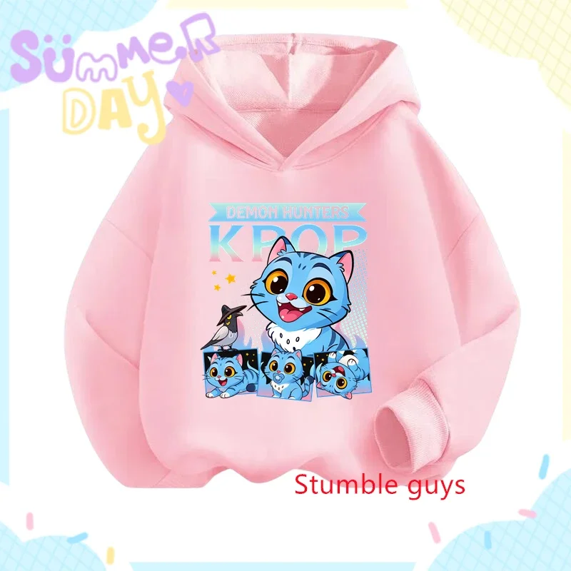 

Kpop Demon Hunters Girls Hoodie Autumn Winter Anime Soft Warm Daily Wear Sweet Print Boys Hooded Sweatshirt​