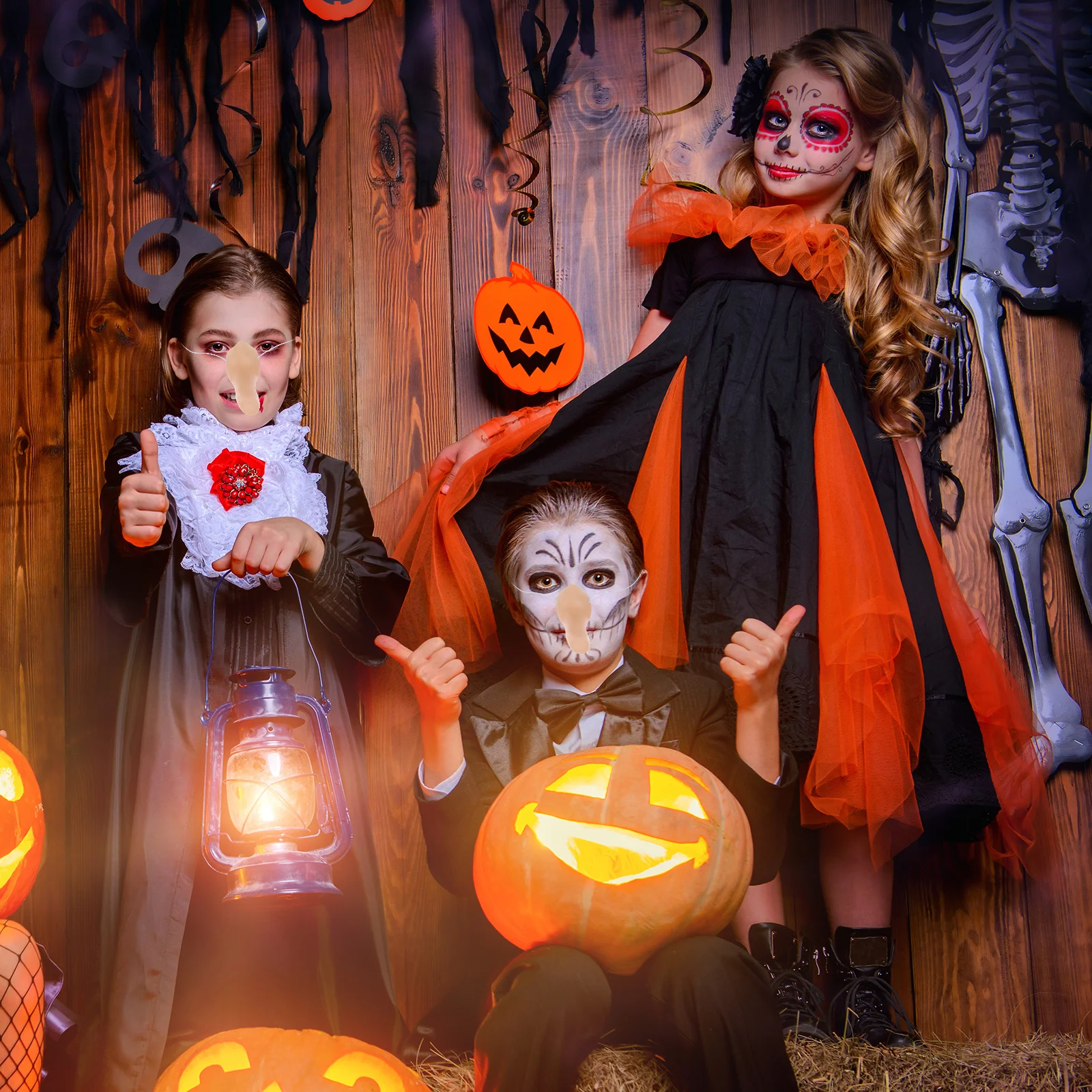 

Gogogmee 4pcs Nose Prosthetic Beige Vinyl Fake Piercing for Halloween Costume Cosplay Mask Jewelry Making Tool