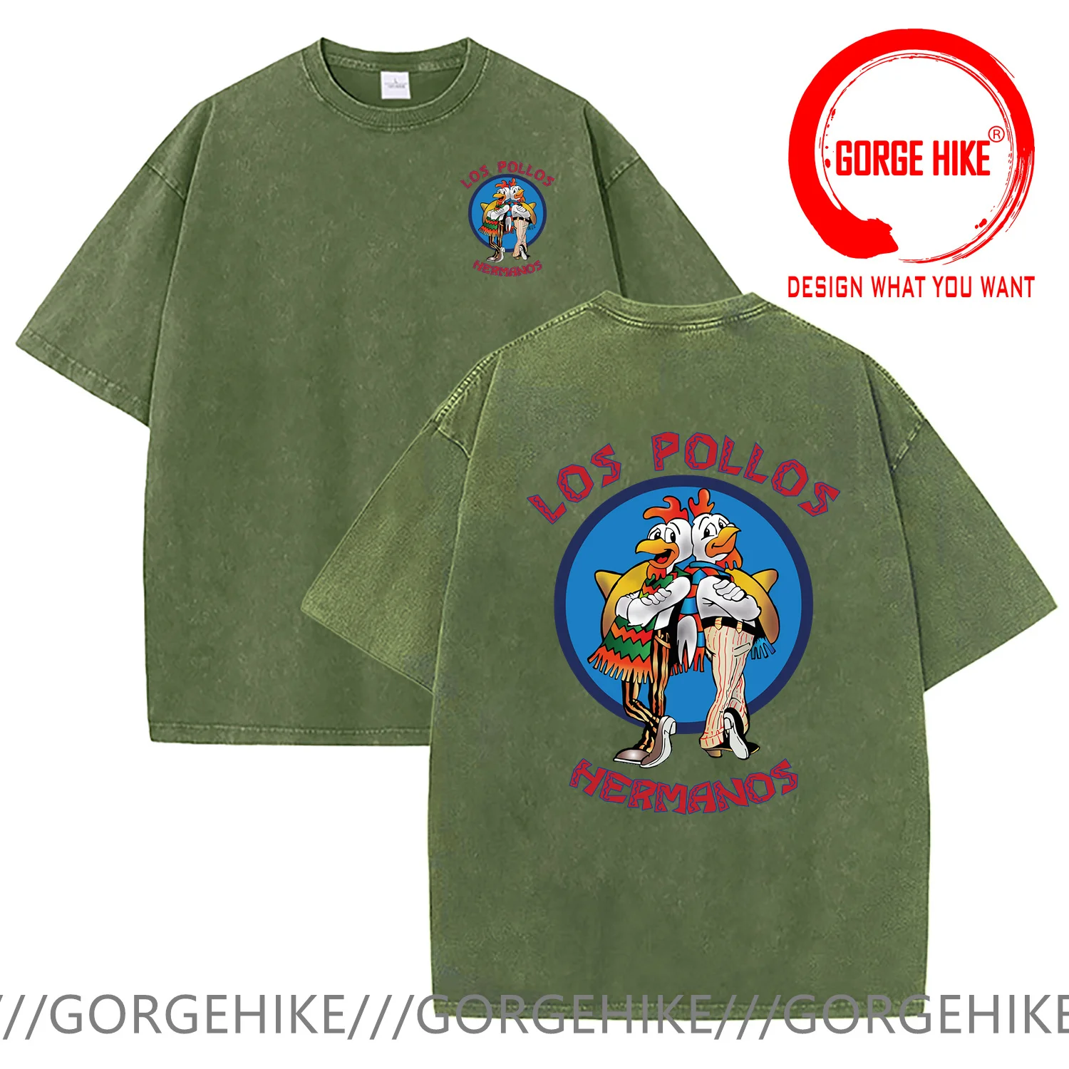 Breaking Bad LOS POLLOS Herman T-shirt Chicken Brother T Shirt Women Men Classic TV Series Vintage Washed Cotton Men's T-Shirt
