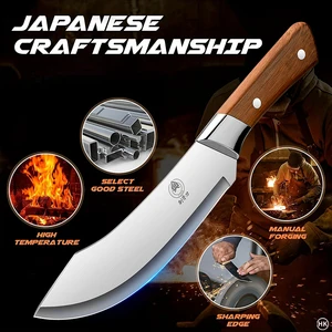 سكين لحم المطبخ مع غطاء ، جزار لحم الخنزير ، قاطع العظام ، قاطع اللحم ، قاطع لحم الخنزير ، U9195 ، 1 قطعة أعلى 8 مبيعات لسكين قتل الخنازير - No3