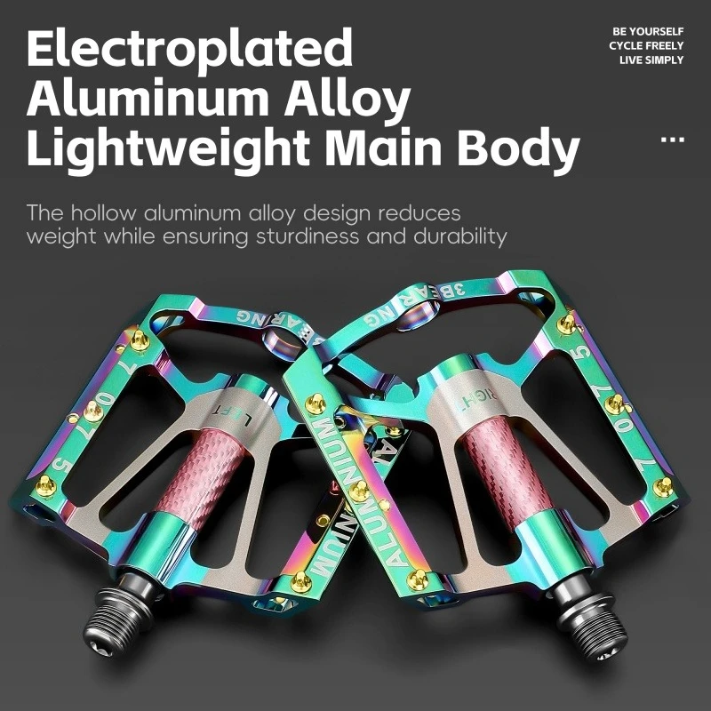 

Педали из алюминиевого сплава, 3 подшипника, гальванические велосипедные педали из алюминиевого сплава с ЧПУ, MTB, дорожные расширяющиеся противоскользящие велосипедные педали