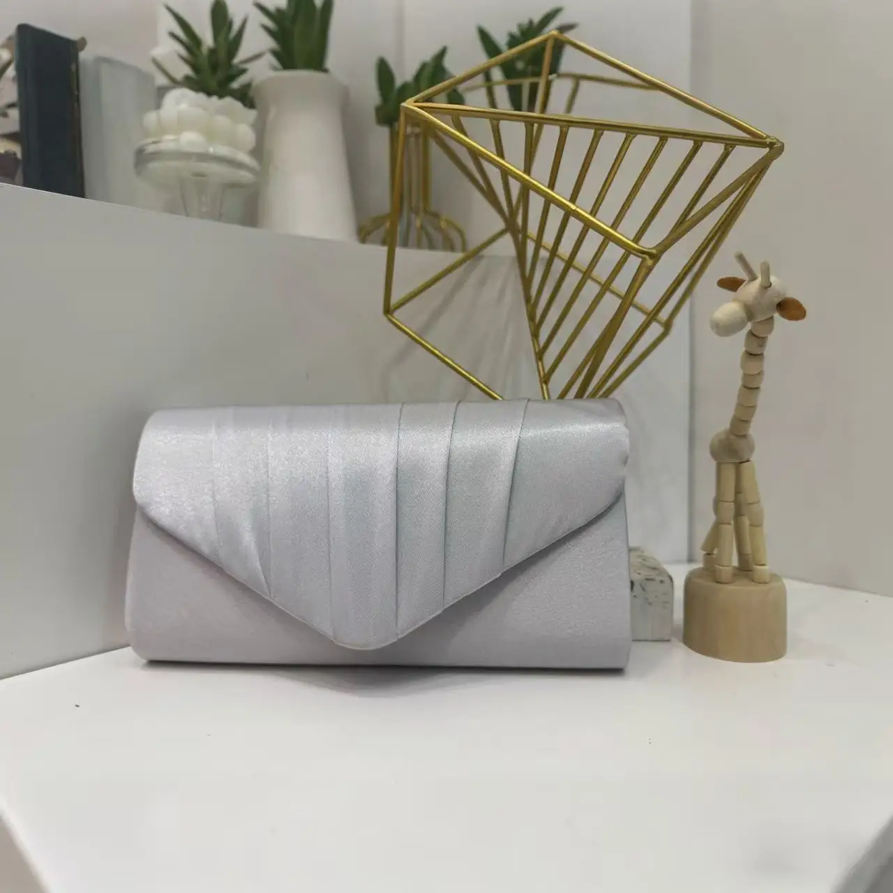 

Ele сложенный цветной вечерний клатч для женщин, свадебный легкий конверт, ручная сумка Sle Dr