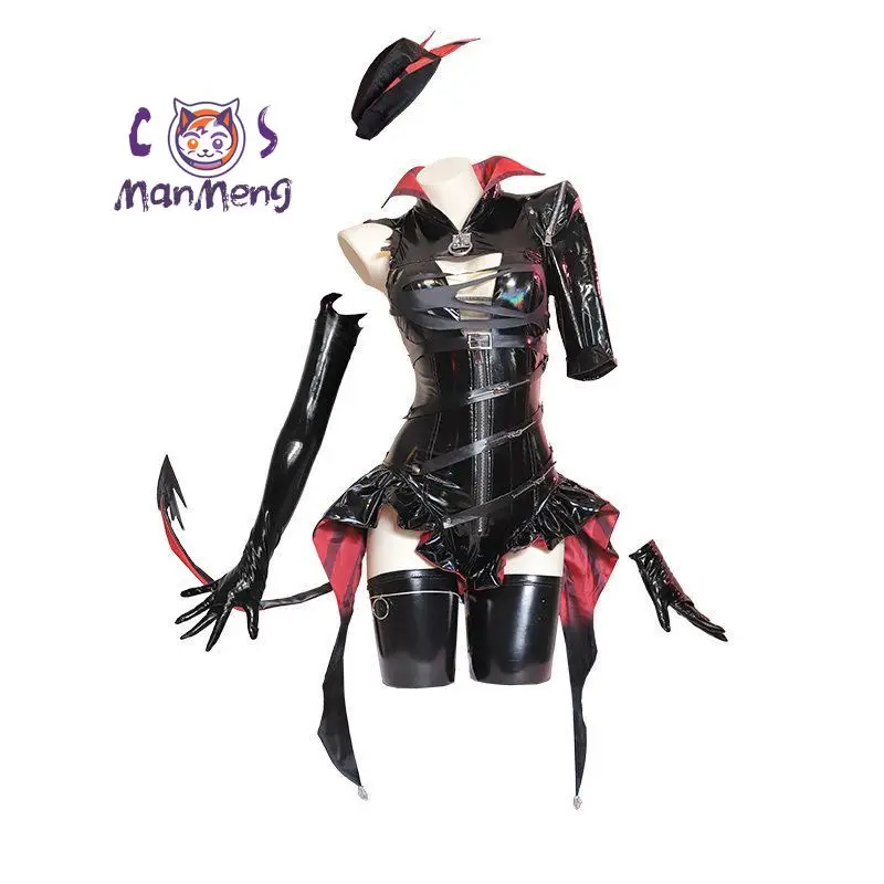 W Game Arknights Cosplay Costume W Women's sexy black leather jumpsuit gloves hats socks Halloween carnival uniform