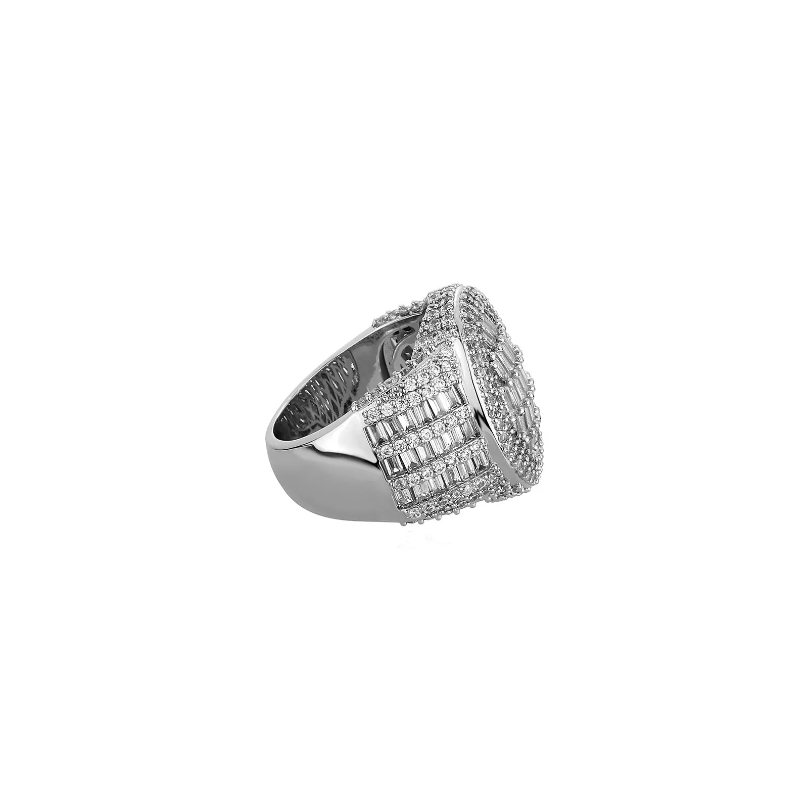 TOPGRILLZ Oval Gold Silver Color Hip Hop Ring for Men Women Fashion Micro Paved Iced Out Zircon Stones Punk Wedding Ring Jewelry