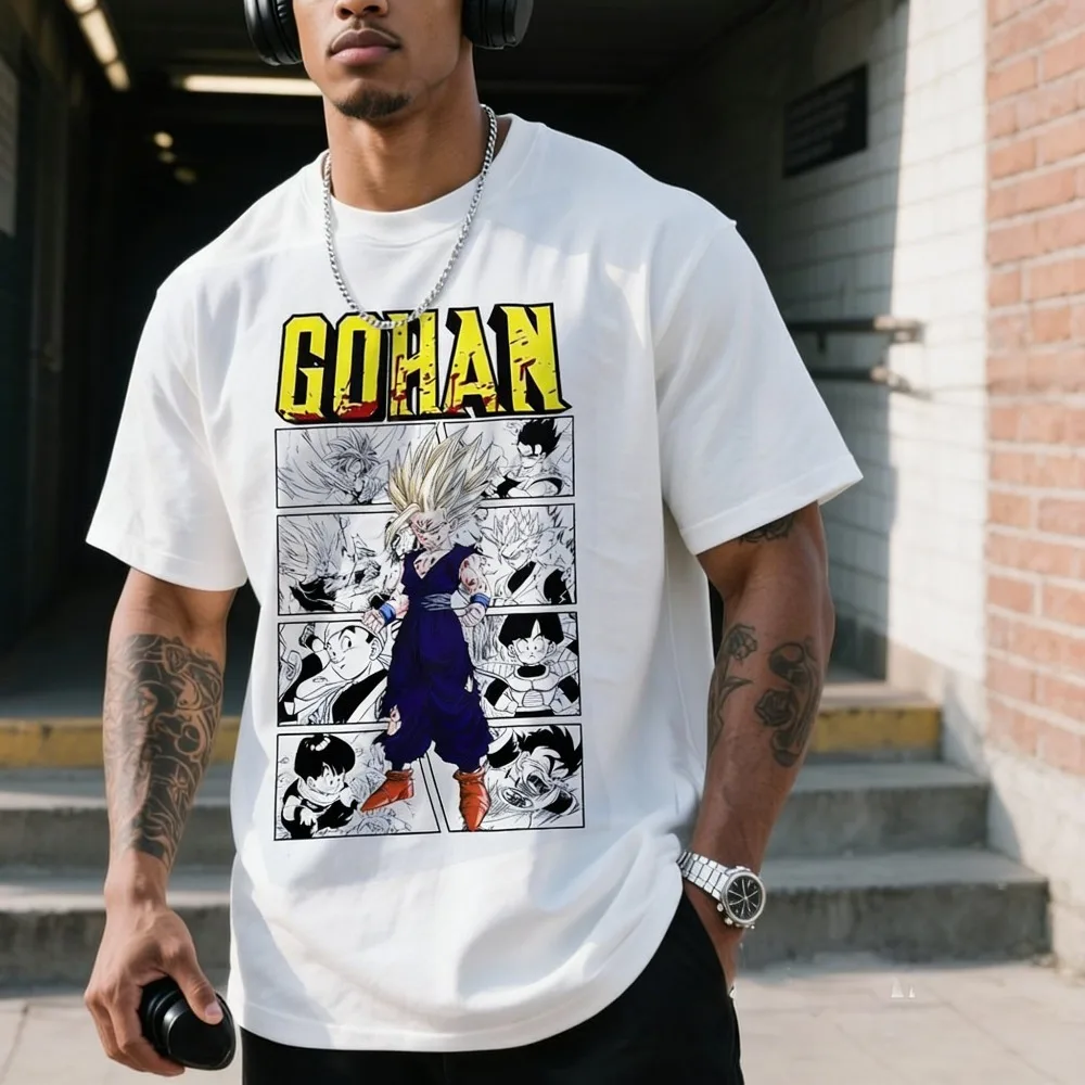 

Мужская и женская футболка Dragon Ball, футболка с изображением Сона Гохана, летняя и весенняя футболка с короткими рукавами для мальчиков, дышащая одежда для родителей и детей