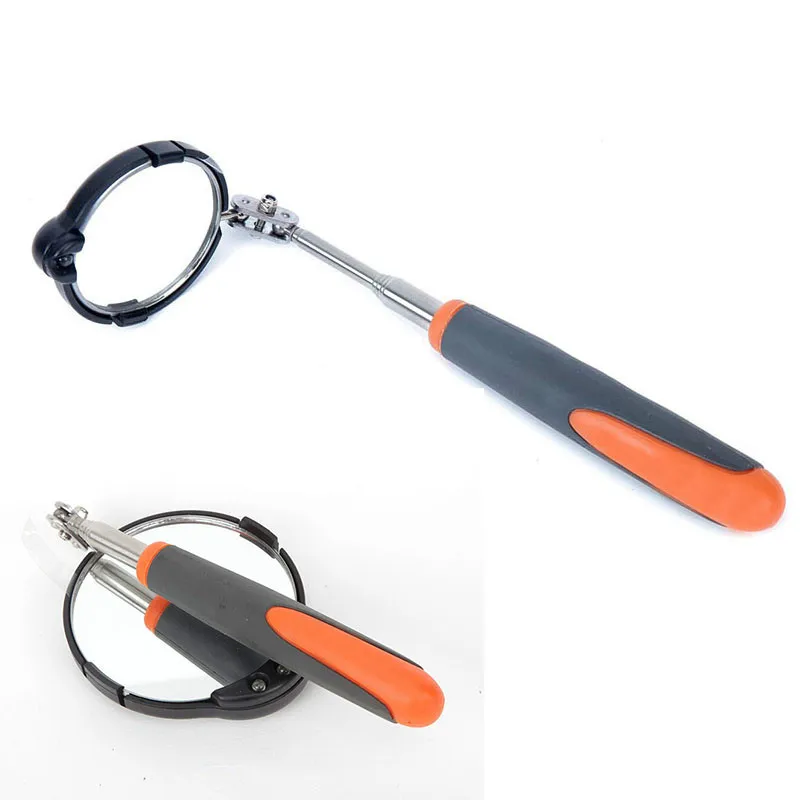 1pcs 760mm Adjustable Repair Vehicle Chassis Telescopic Inspection Mirror with LED Light 82mm