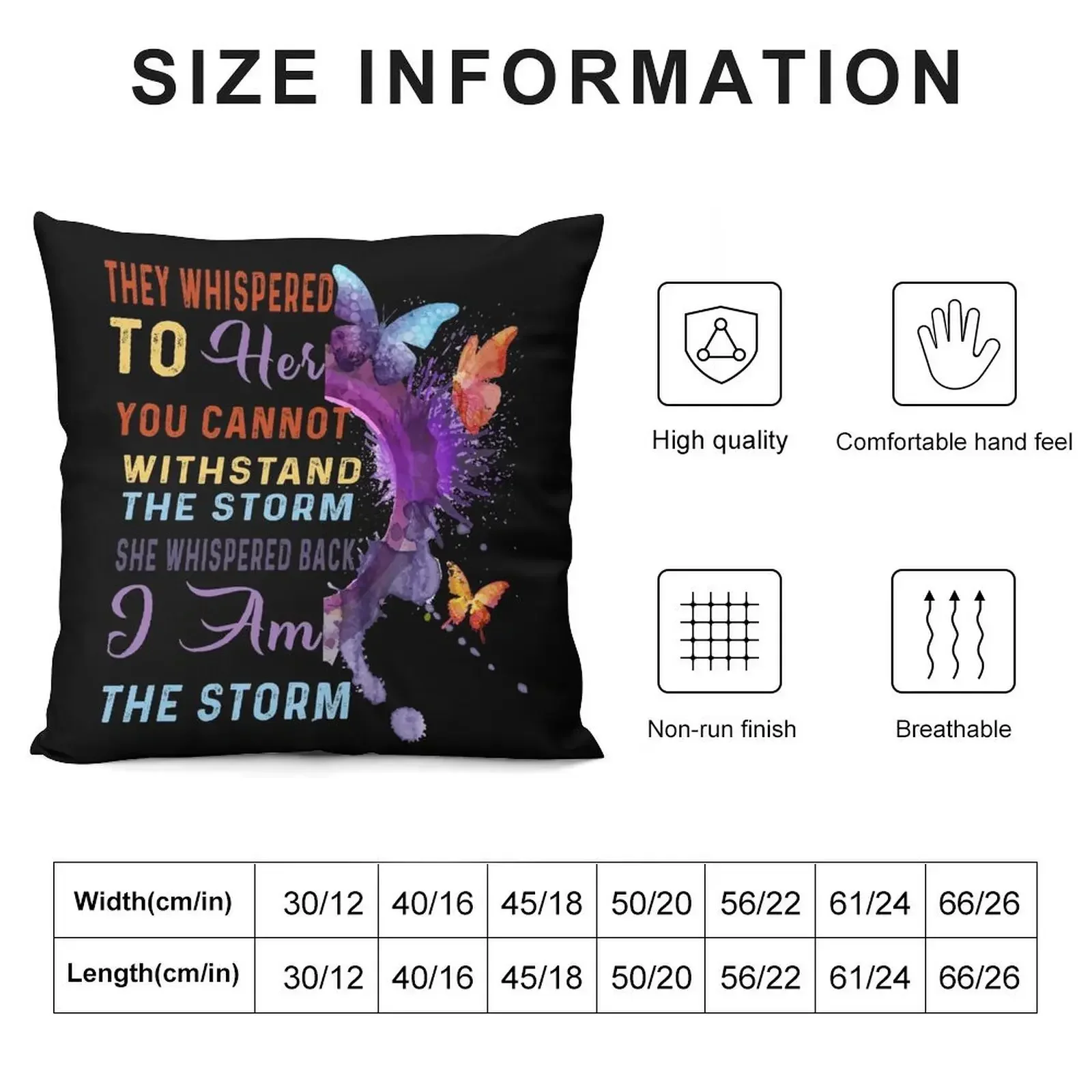 They Whispered To Her You Cannot Withstand The Storm Throw Pillow Sofa Cushion Cover Ornamental Pillow pillow