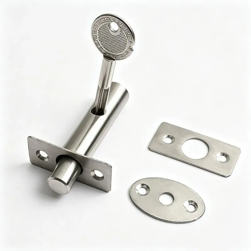 Stainless Steel Anti Theft Hidden Door Lock with Safe Security Key Easy Install for Home Office Door Access
