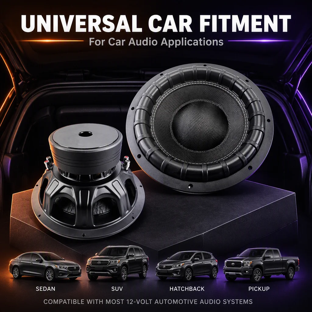 Professional 600W RMS DC 12V Car Audio Bass Low Frequency 12-Inch Dual Coil Subwoofer Speaker