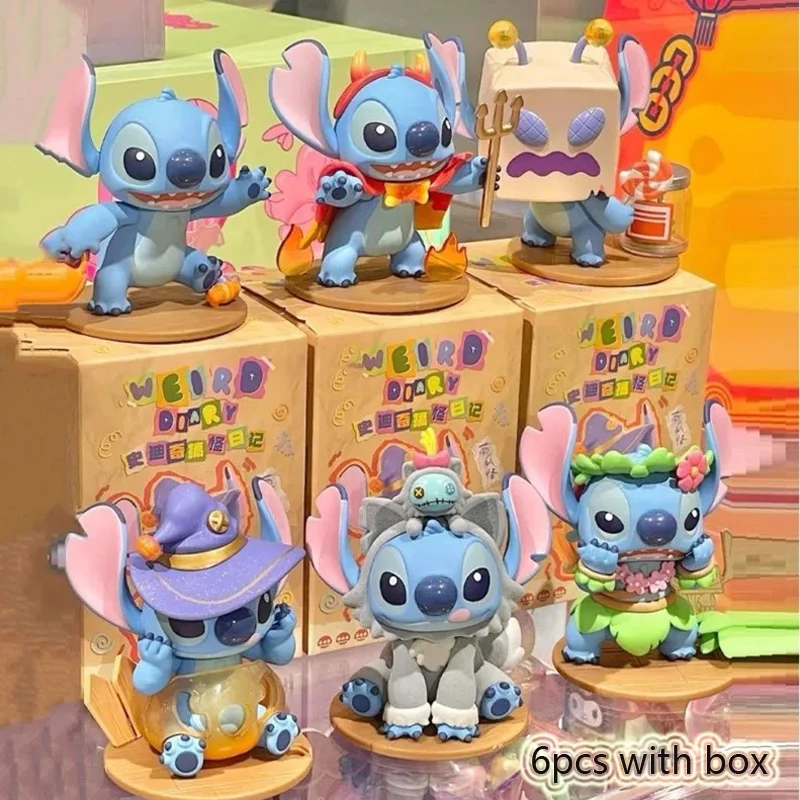 

Disney Stitch Weird Diary Series, аниме-фигурки, креативная милая кукла, статуя, модель, загадочная слепая коробка, игрушки, подарки на день рождения для детей