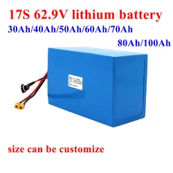 60v 80ah 40Ah 62.9V 100Ah li-ion battery BMS 17S 30Ah 62.9V 50Ah 60Ah lithium for 3000w scooter bicycle motorcycle + charger