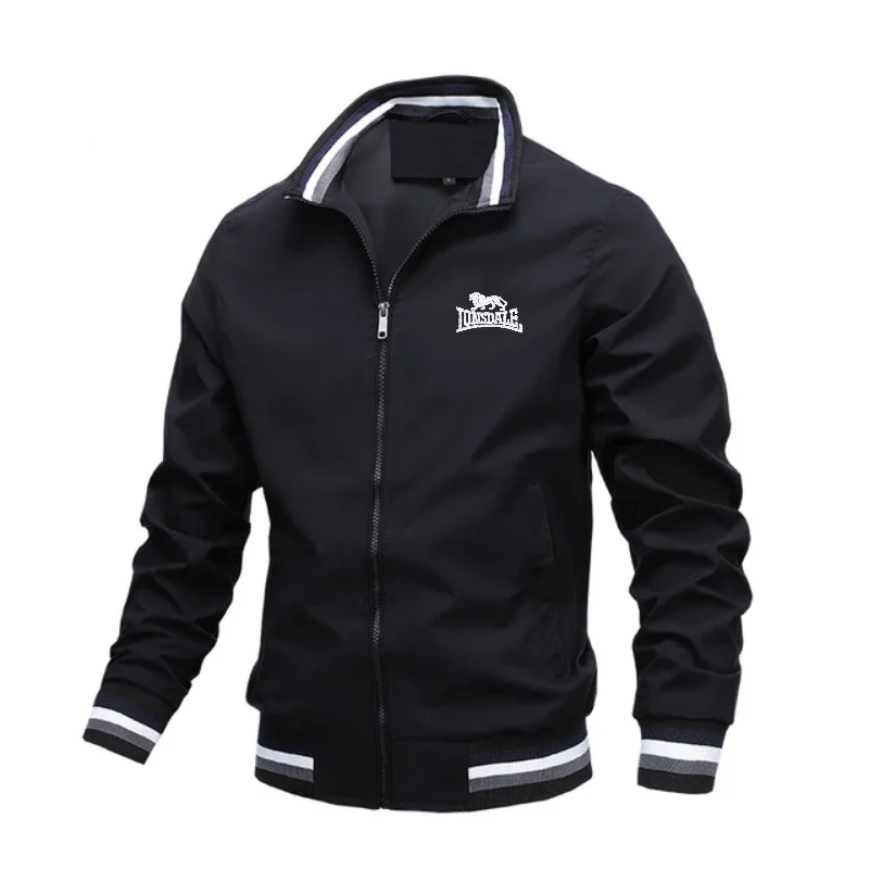 

High-quality Autumn and Winter Men's Zipper Jacket, Fashionable and Casual Outdoor Sports, Printed Pocket Jacket Men's Top