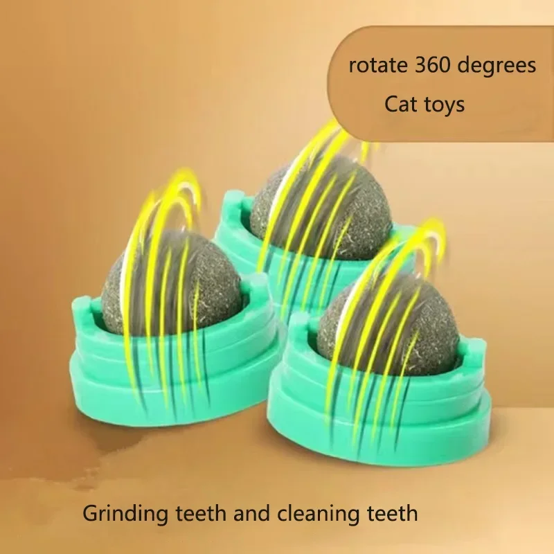 Cat Toy Catnip Cat Wall Stick-on Ball Toy Scratchers Treats Healthy Natural Removes Balls to Promote Digestion Cat Grass Snack view 3