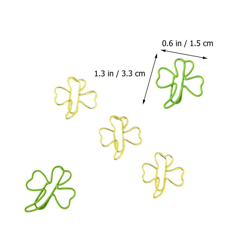 20 Pcs Lucky Paper Clip Student Stationery Bookmark Holder Decorative Paperclips Creative Shaped Fun Metal Document