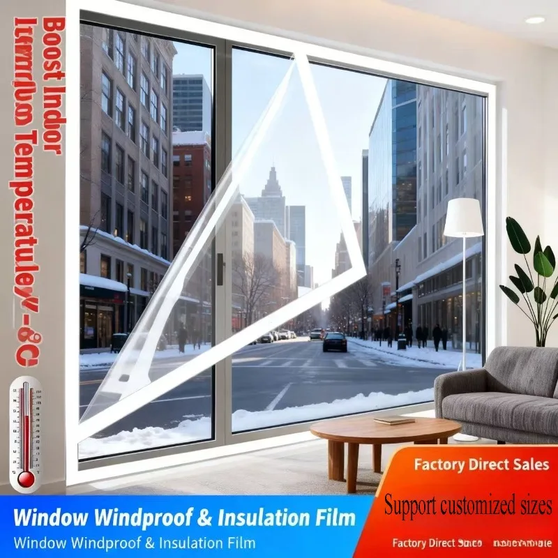 Tissu en plastique de scellage de Film chaud et coupe-vent pour fenêtre d'hiver de Style EVA, rideaux coupe-vent d'hiver, isolation contre le froid et antigel