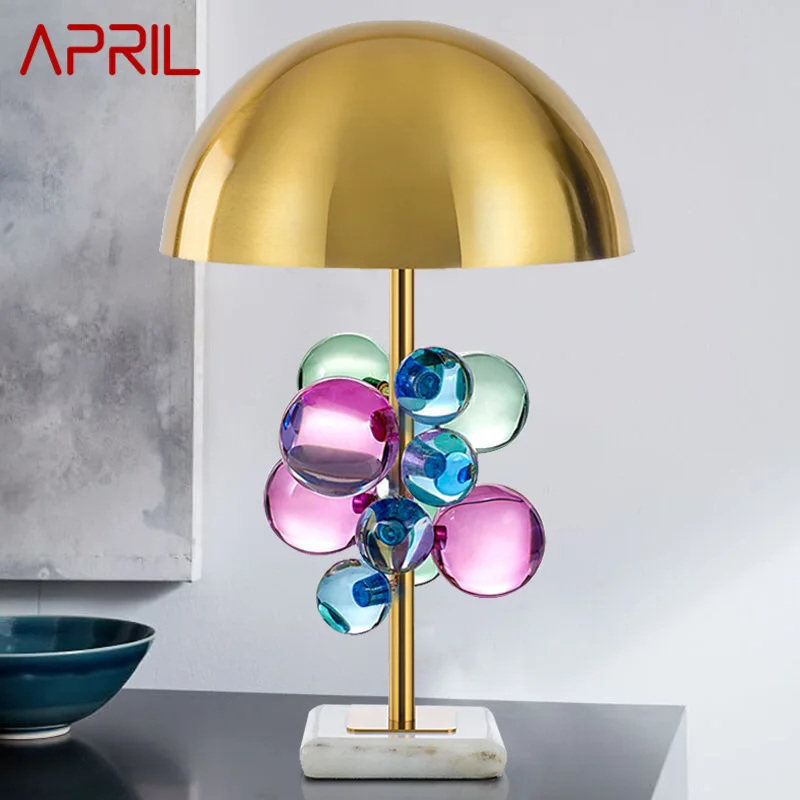 APRIL Modern Table Lamp LED Creative Colored Decor CrystalDesk Light for Home Living Room Bedroom Bedside