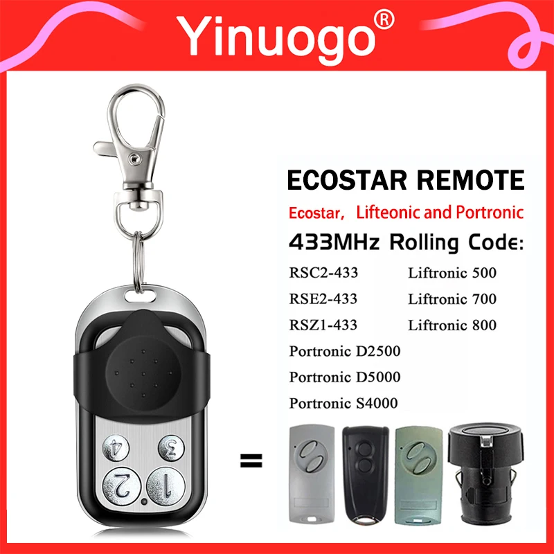 

YNG125 For Ecostar Liftronic 700 800 500 Portronic D5000 D2500 S4000 Garage Motor ECOSTAR RSC2 RSE2 433 Gate Remote Control