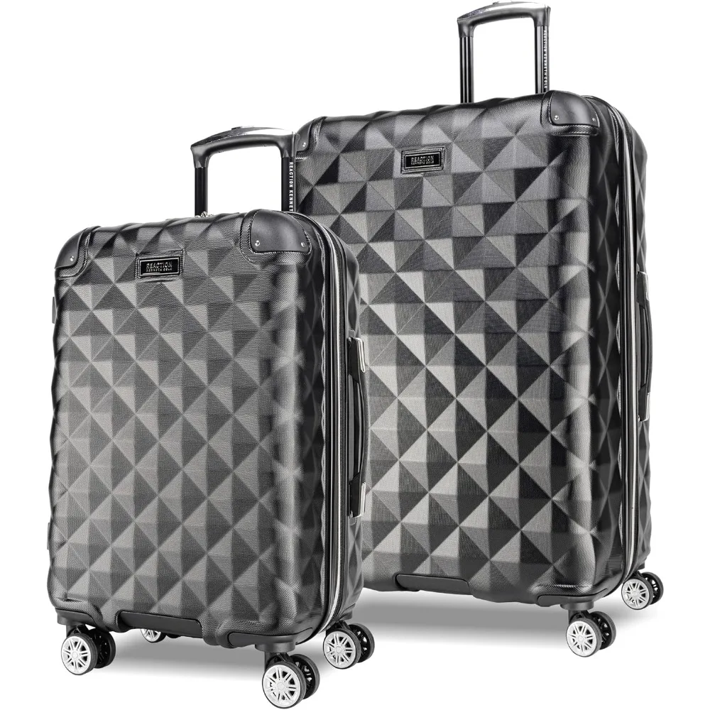 Diamond Tower Collection Lightweight Hardside Expandable 8-Wheel Spinner Travel Luggage, Black, 2-Piece Set (20