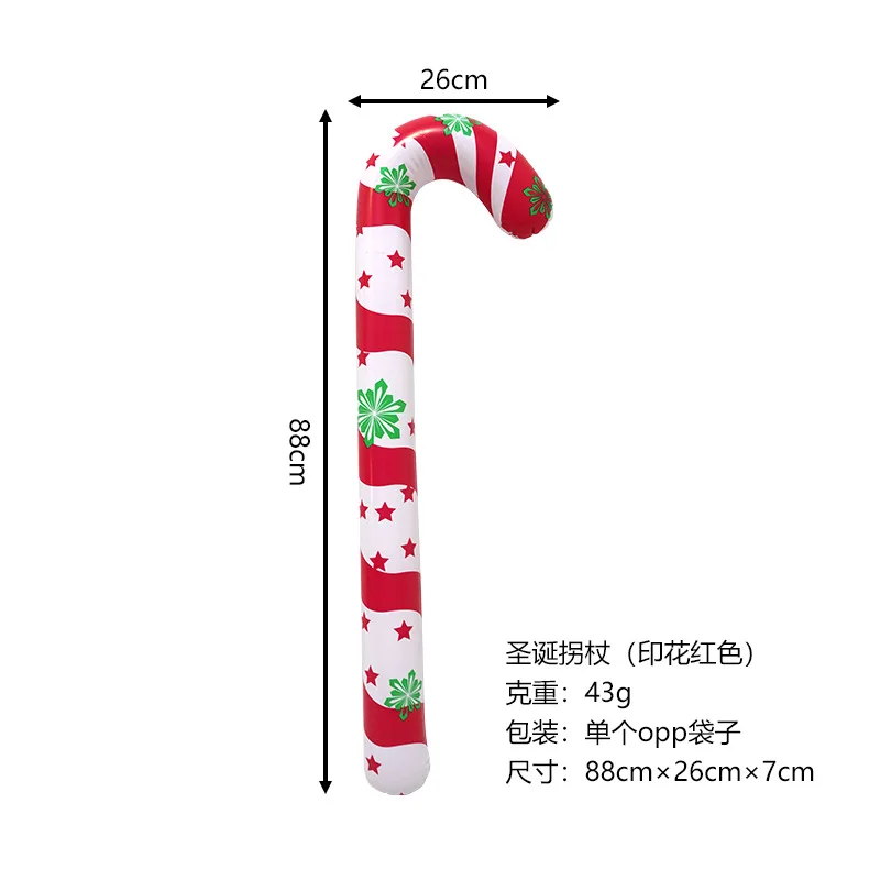 Christmas Inflatable Toys Cute Cartoon Elk Santa Claus Snowman Pattern Kids Favor Christmas Gifts Handheld Balloon Stick