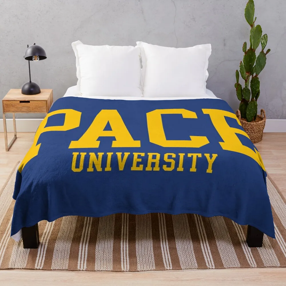 

pace - college font curved Throw Blanket soft plush plaid fur throw blanket