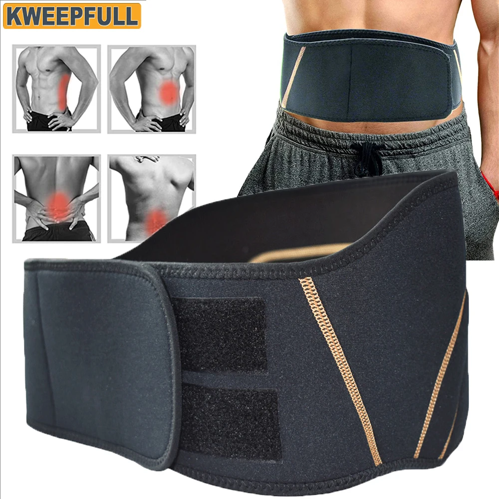 Copper Compression Gear Premium Fit Back Brace Lower Lumbar Support Belt. Adjustable for Men & Women. Copper Infused Back Wrap