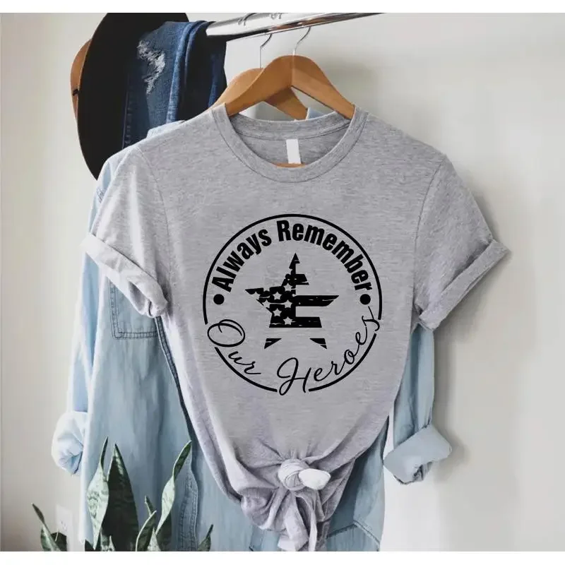 Memorial Day T Shirt Always Remember Our Heroes 4th Of July Patriotic Independence Fourth