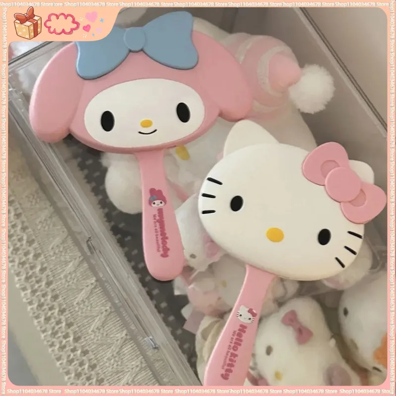 Set de Peine y Espejo Dos en Uno Creative Melody Kt, Espejo de Maquillaje Portátil de Alta Gama, Peine de Dientes Finos para Mujer, Regalos
