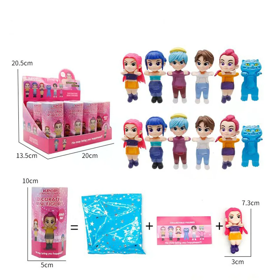 2025 Anime Kpop Demon Hunters blind box Action Figure Set - Derpy Tiger Ranimeumi Mira Zoey Sussy Phone Decor Model for Kids