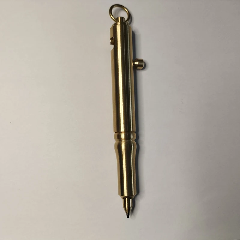 CNC Machined Soild Brass Material Outdoor EDC Tools Tactical Bolt Ball Pen Hidetoshi Nakayama Style Vintage Toy Stationery