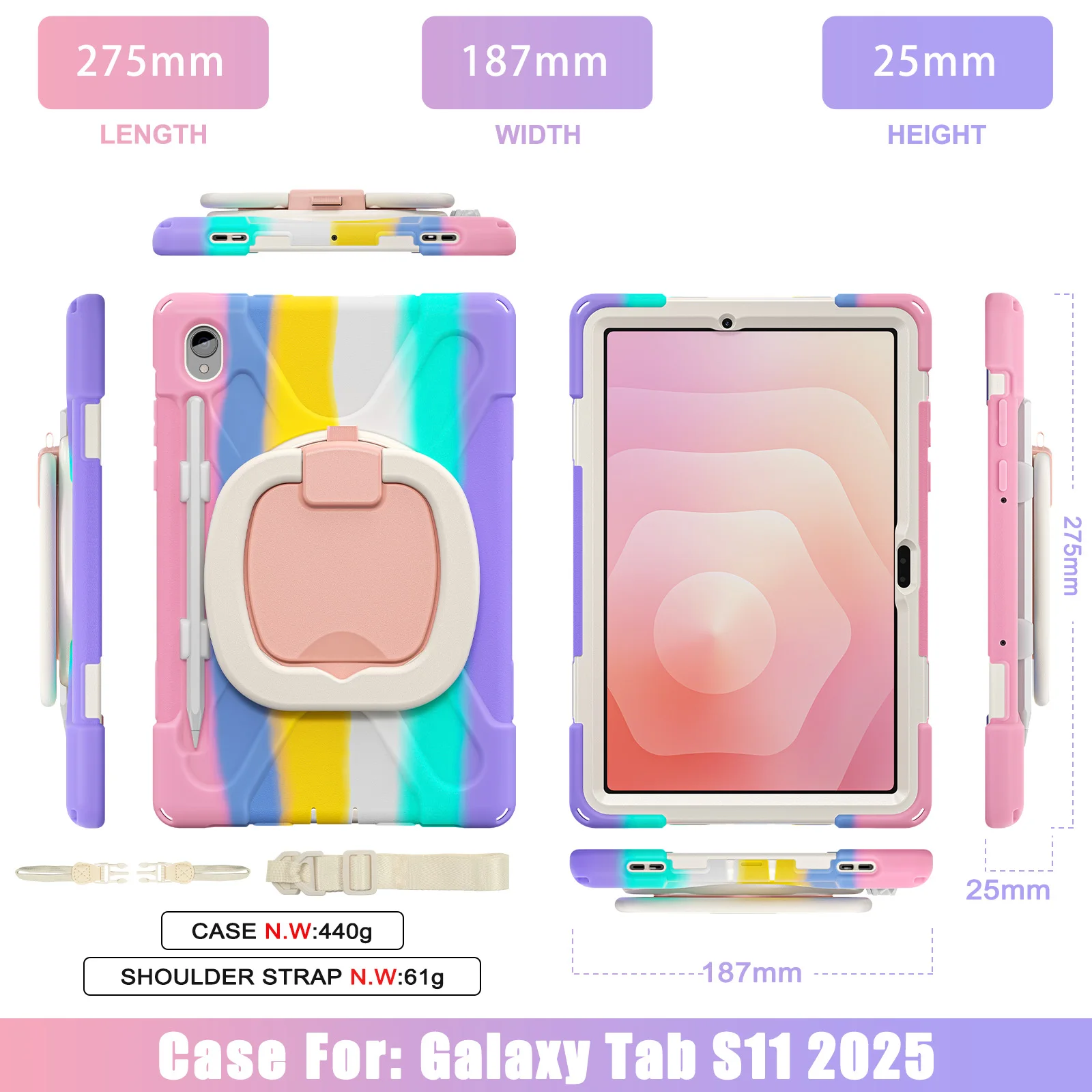 Tablet Case for Samsung Galaxy Tab S11 11 inch Bracelet stand Cover for Galaxy Tab S11 2025 Model SM-X730 SM-X736 SM-X736B Case