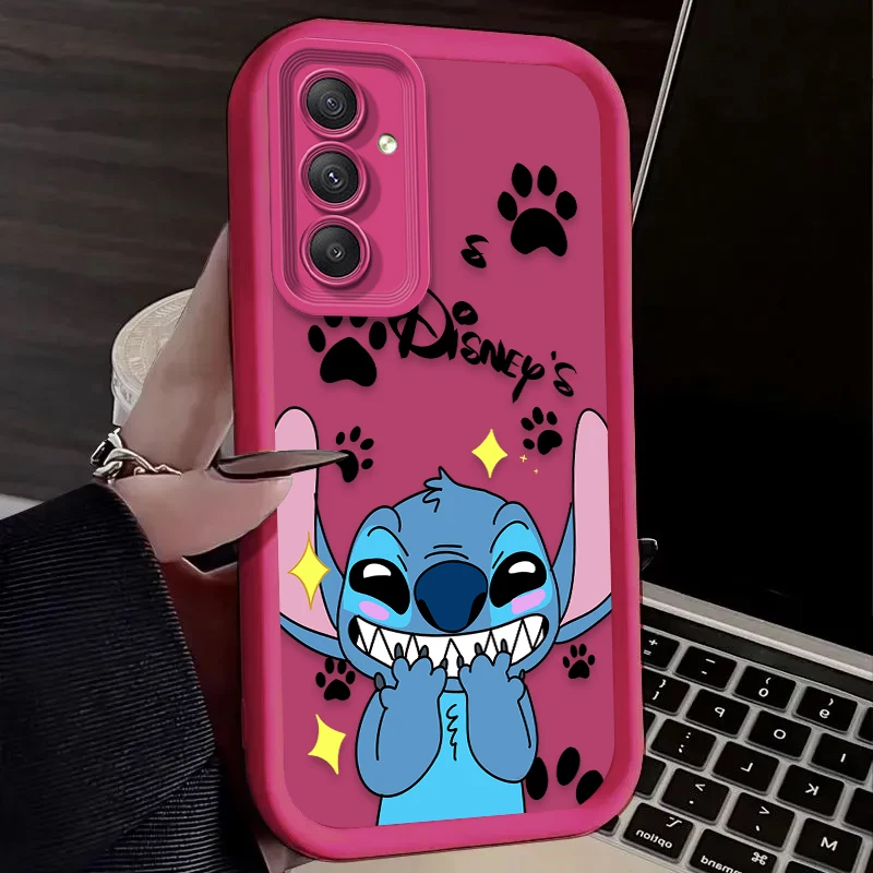 Lovely Disney Stitch Angel Case for Samsung Galaxy A55 A35 A25 A15 A05 A05S 5G A24 A13 A23 A12 A22 A32 A52 A52S A71 A72 A51 4G