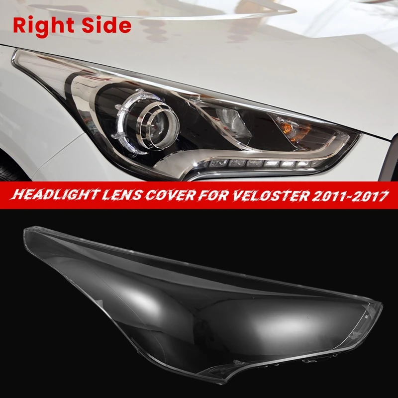 Left / Right Side Car Headlight Lens Cover Headlamp Shade Shell Glass Cover For Hyundai Veloster 2011-2017