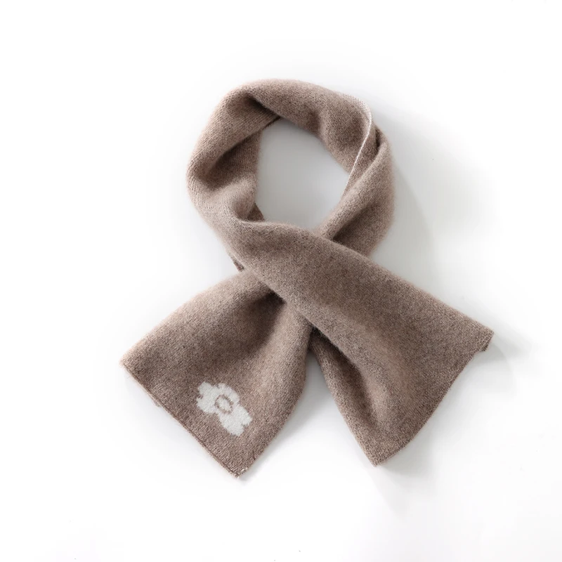 

Autumn Winter 100% Cashmere Dopamine Short Scarf Cross Perforated Neck Warmer Versatile Knitted Thickened Couple Style