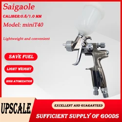 Saigaole Automotive Spray Gun Mini T40 0.5/0.8/1.0mm Nozzle Sizes - Repair Leather with Upper Pot Spray Gun