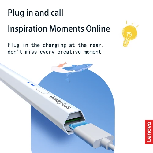 Imagen 2 del producto Lenovo-Bolígrafo Stylus para Android/iOS/Windows, bolígrafo de pantalla táctil, inclinación recargable, iPad, tableta, Bluetooth, BP18BL