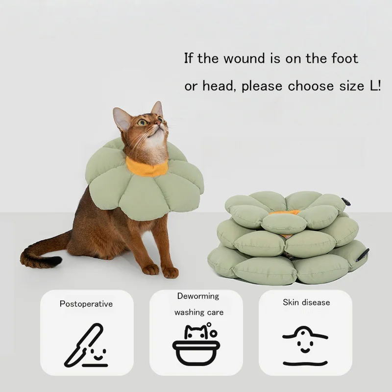 

Adjustable Cat Cone Collar Soft Cute Cats Recovery Collar Protective Pet After Surgery Lightweight Elizabethan Collars for Pet