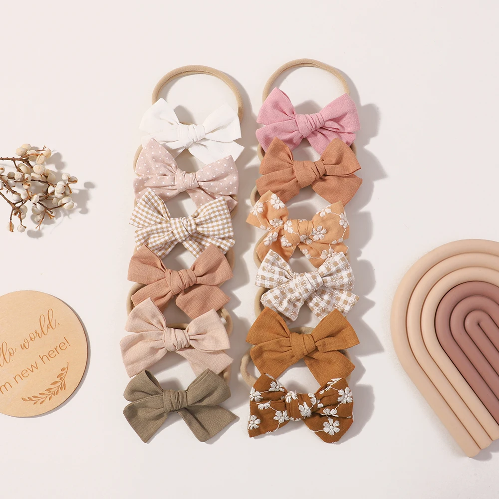 5 قطعة/المجموعة لينة الطفل الانحناء عقال النايلون القطن العصابات الشعر للفتيات الأطفال الوليد إكسسوارات الشعر طفل هيرباند #6