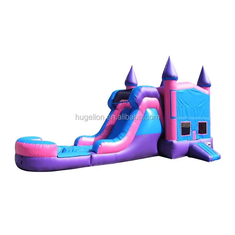 Inflatable pools swimming with slide big bouncy castle slide combo for kids and adult