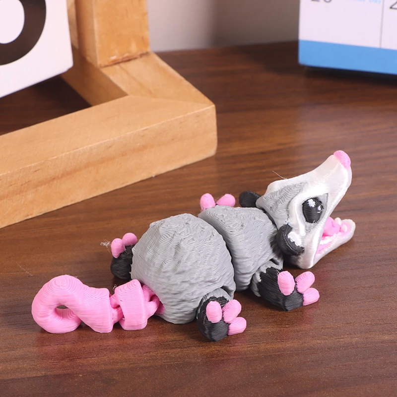1PC Opossum Articulated For Stress Relief & Focus Gifts 3D Printed Fidget Figurine Sensory Desk Companion