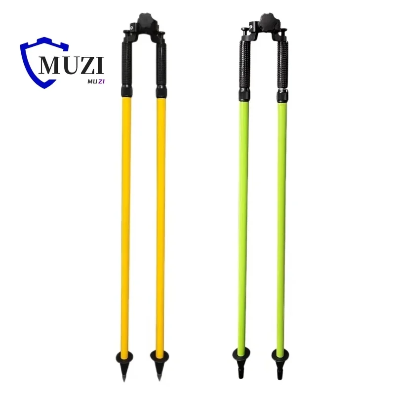 2pcs Green and Yellow 107cm-180cm Surveying Pole Thumb Release Bipod for Prism Pole Nikon South Total Surveying Station GPS GNSS