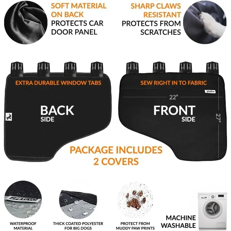 ペット用車内保護シート - 防水・傷防止 27x22インチ 犬用車ドアプロテクター