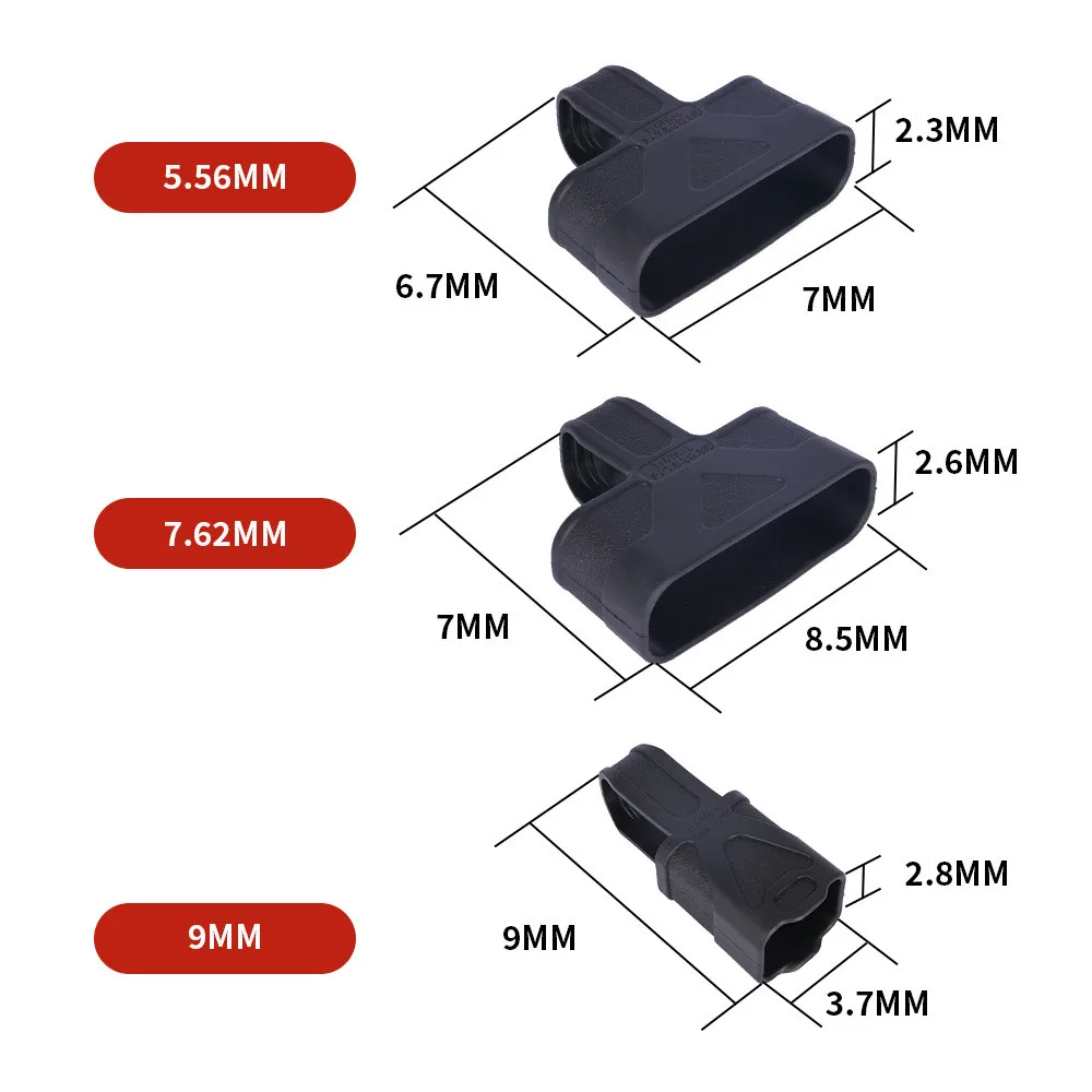 3pcs Tactical Fast Mag Pull Rubber Cage Loops 9mm 5.56 7.62 For Shooting Hunting Paintball Airsoft M4 M16 AK Magazine Assist view 3